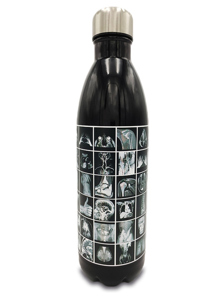 Botella Térmica Acero Inoxidable 1 Litro  Modelo Radiodiagnóstico (Negra  Brillante)